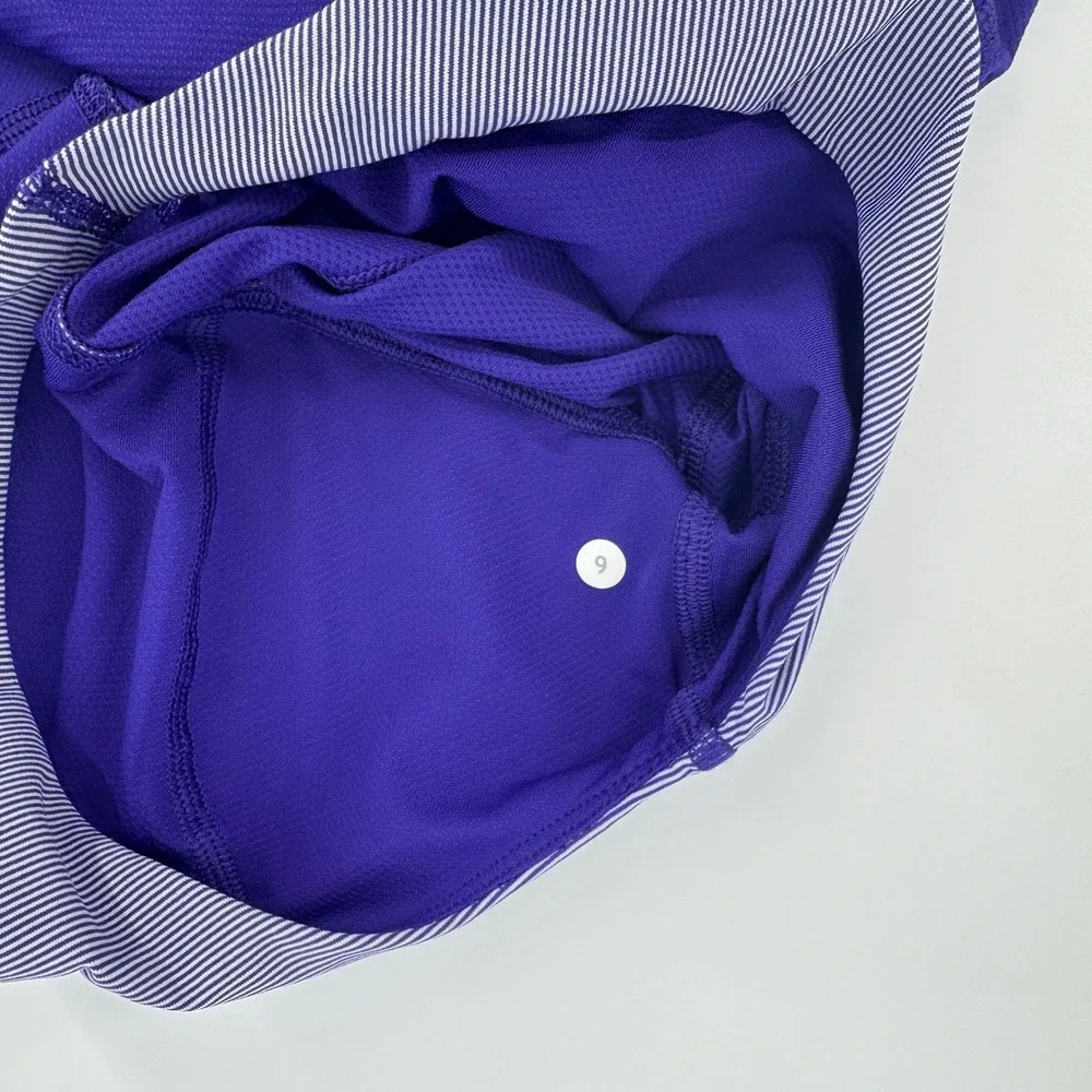 Lululemon No Limit Purple Workout Tank Top Drawstring Waist Activewear‎
